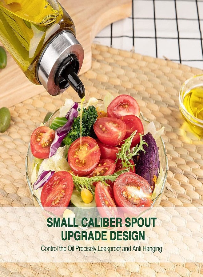 Baskety Borosilicate Dispenser Jar with Lid Olive Oil Dispenser Bottle for Kitchen Air Fryer BBQ with Wide Neck- 500 ml, 2 Pieces, White - Image 3